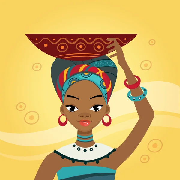 Femme africaine dans les vêtements de nation — Image vectorielle