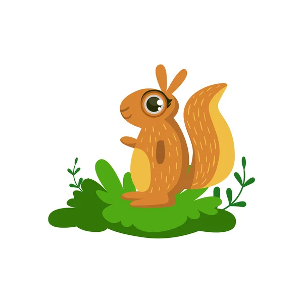 Bosque amigable con ardillas Animal — Vector de stock