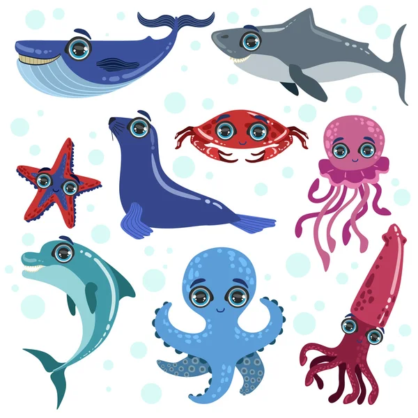 海洋動物セット — ストックベクタ