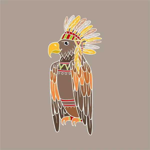 Águila vistiendo ropa tribal — Archivo Imágenes Vectoriales