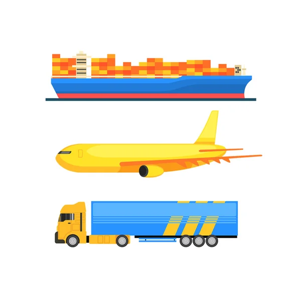 Cargo Transportation Set — Stock Vector