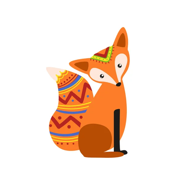 Simple Fox vistiendo ropa tribal — Archivo Imágenes Vectoriales