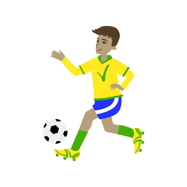 色のブラジルのフットボール選手 — ストックベクタ