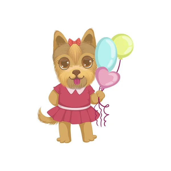 Globos de tenencia de cachorros — Vector de stock