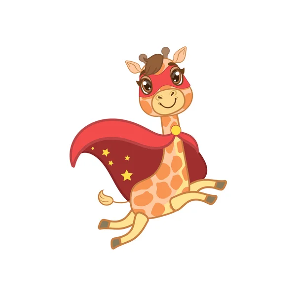 Giraffa in costume da supereroe — Vettoriale Stock