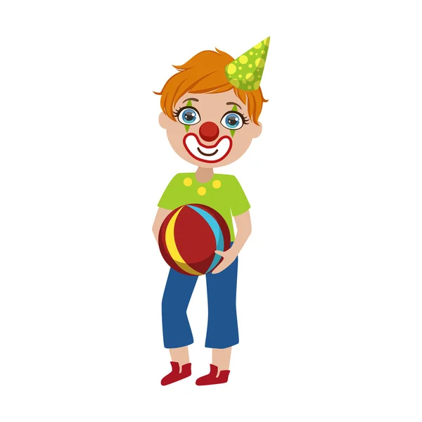 Chico en payaso maquillaje — Vector de stock