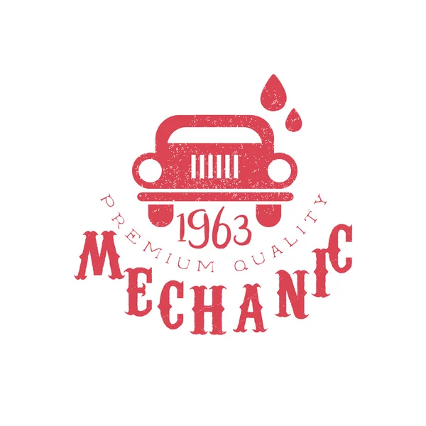 Mechanik czerwony znaczek Vintage — Wektor stockowy