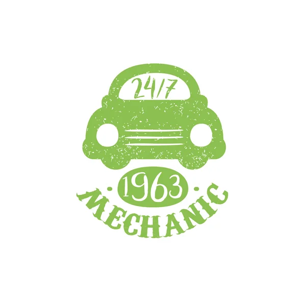 Механическая зеленая винтажная марка — стоковый вектор