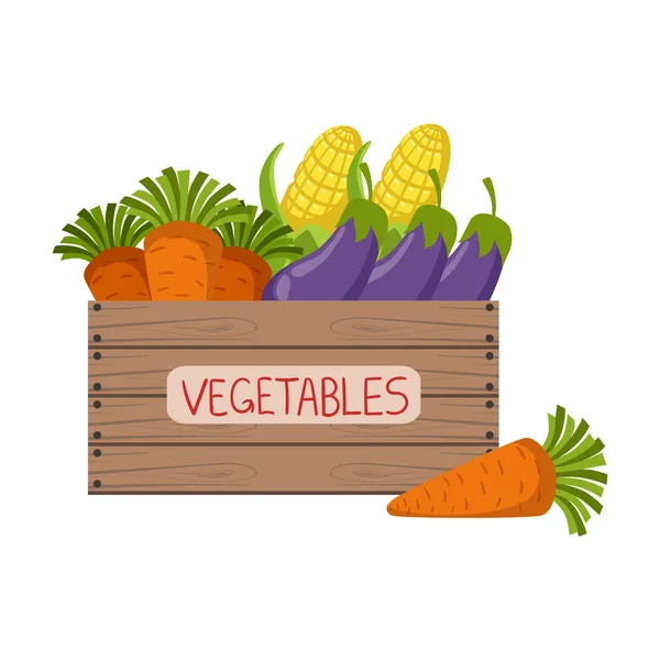 Jaula de verduras frescas — Vector de stock