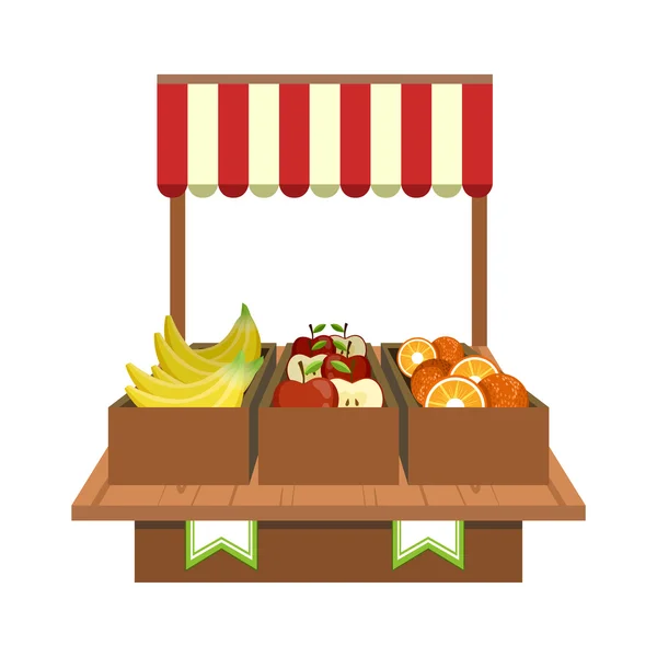 Stand de fruits sur le marché — Image vectorielle