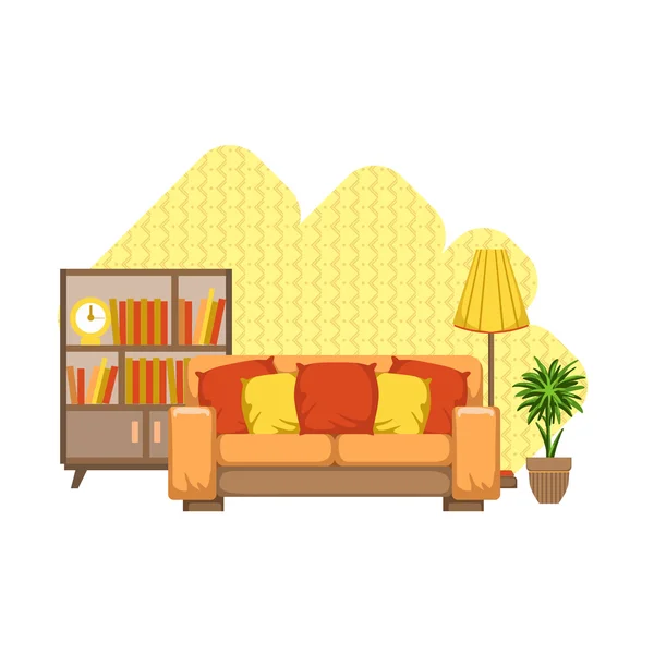 Design interiéru obývacího pokoje — Stockový vektor