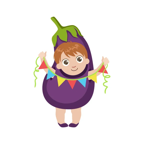 Garçon habillé en aubergine — Image vectorielle