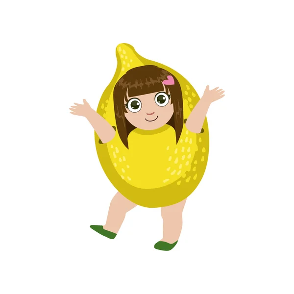 Fille habillée comme citron — Image vectorielle