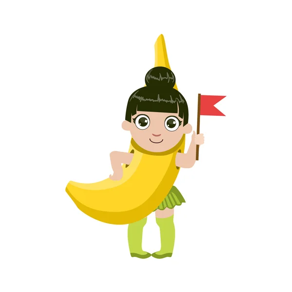 Chica vestida de plátano — Vector de stock