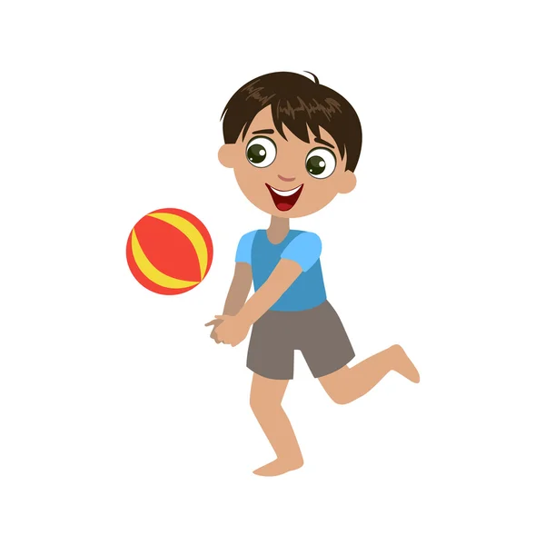 Boy Playing With The Ball — Stock Vector