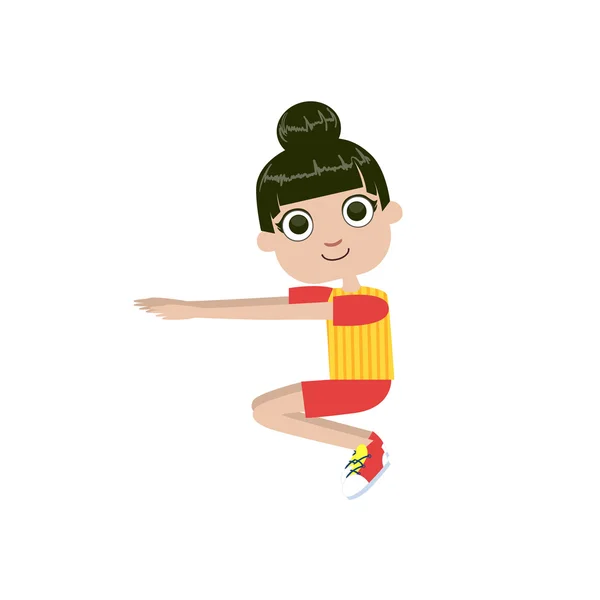 Chica haciendo Sit Ups — Vector de stock