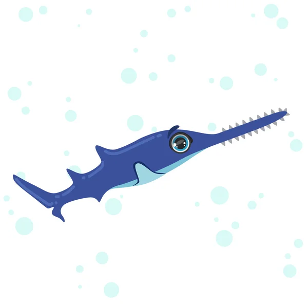 Dessin de poisson scié — Image vectorielle