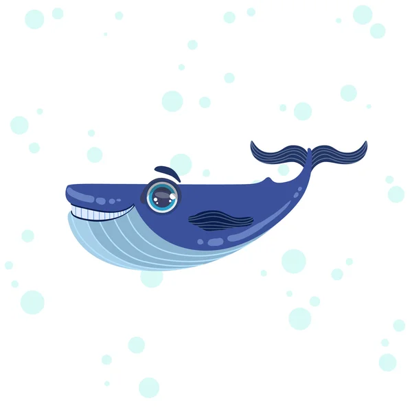Modrá velryba kresba — Stockový vektor