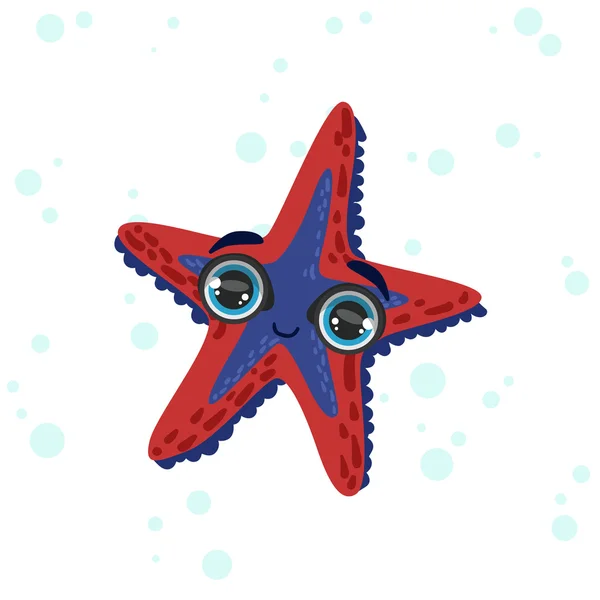 Starfish geïsoleerd tekening — Stockvector