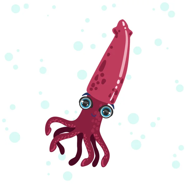 Roze Squid tekening — Stockvector