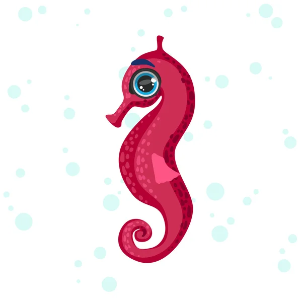 Desenho de cavalo marinho rosa — Vetor de Stock