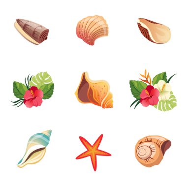 Gerçekçi Beach Icons Set