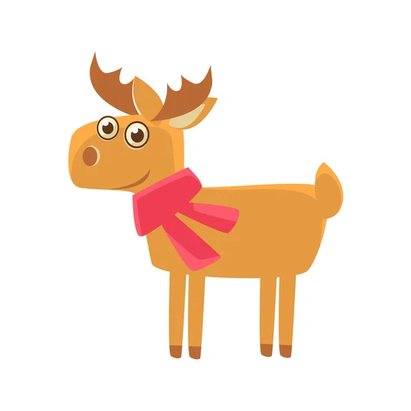Deer Wearing A Scarf — Stock Vector