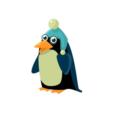 Penguen Kış Şapkası Giyiyor