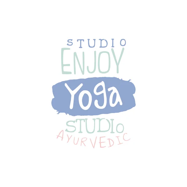 Estudio Yoga mano dibujado promoción signo — Vector de stock