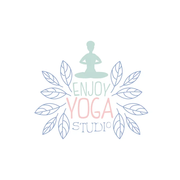 Yoga Practice Hand Drawn Promotion Sign — Stock vektor