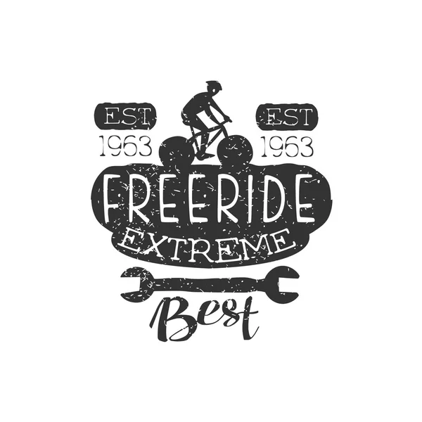 Extreme Freeride Vintage Label With Wrench — Stock Vector