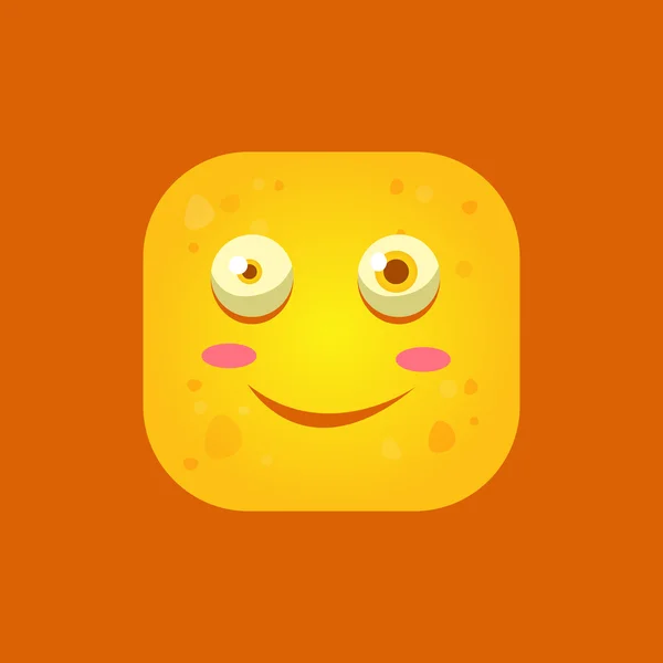 Icône Souriante Monstre Jaune Emoji — Image vectorielle