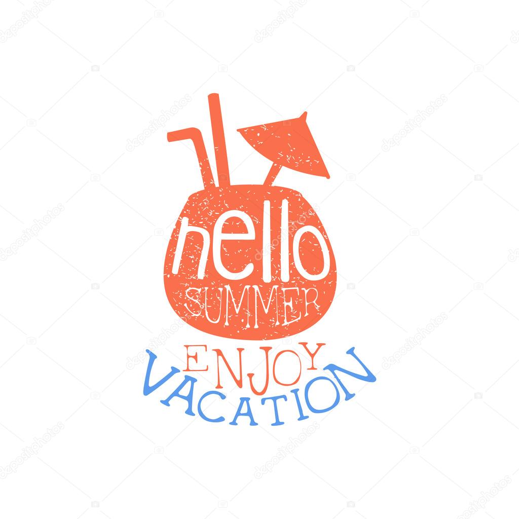 Enjoy Holidays Colorful Ad. Colorful Summer Beach Holiday Promotion Banner. Cool Calligraphic Hand Drawn Vector Advertisement For Travel Agency.
