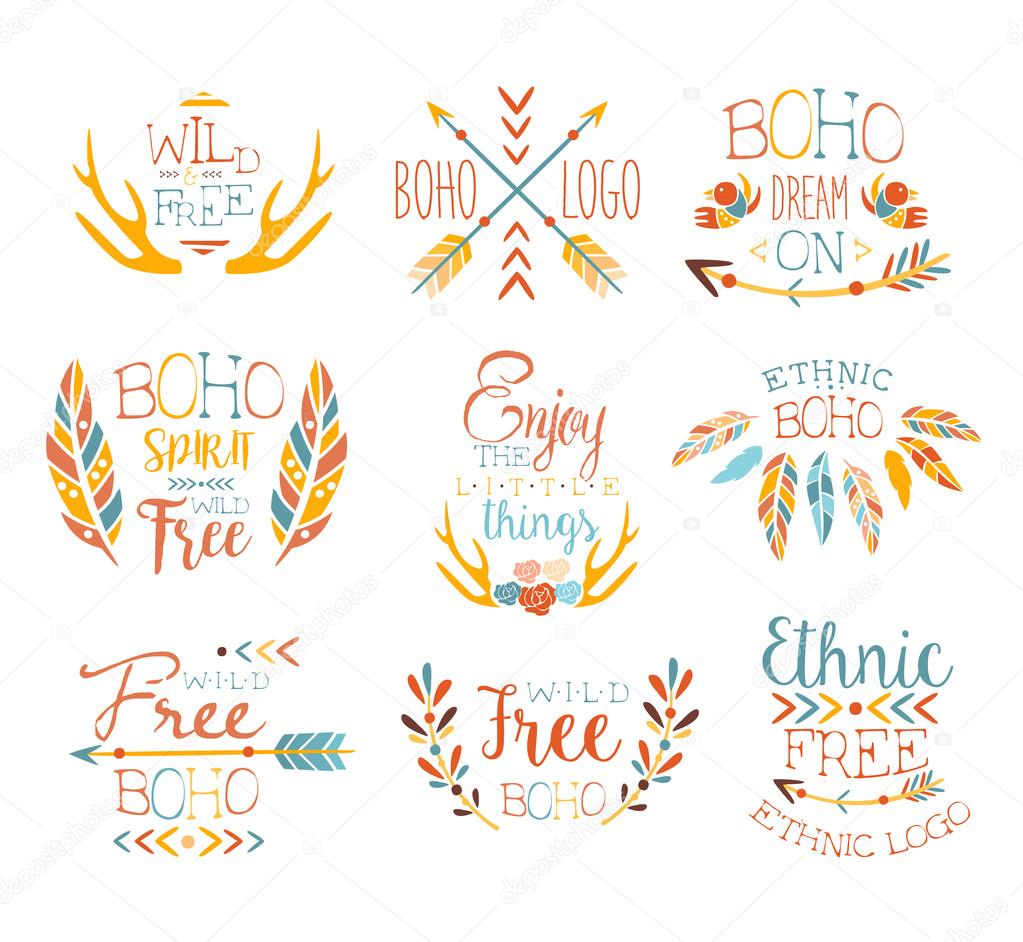 Free Spirit Hand Drawn Banner Set Of Artistic Decorative Vector Design Writing
