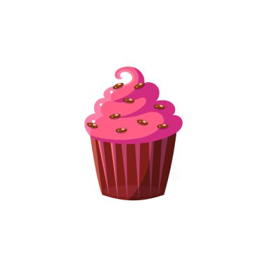 Pembe krema ile şirin Cupcake