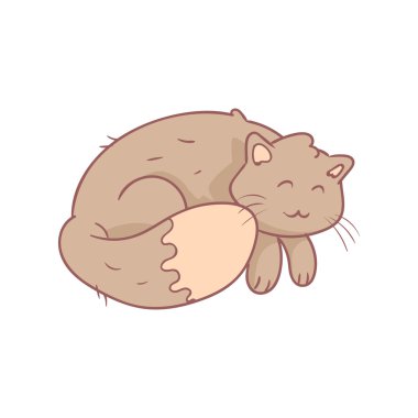 Uyuyan Kabarık Gri Kedi