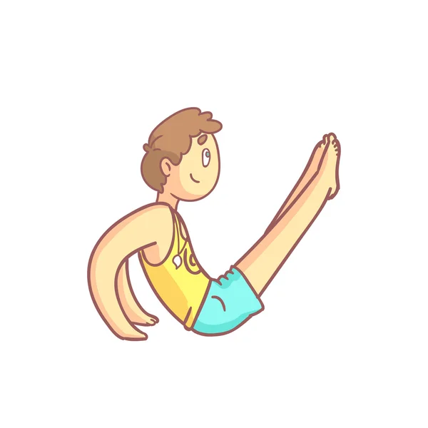 Guy gör sittande yoga pose — Stock vektor