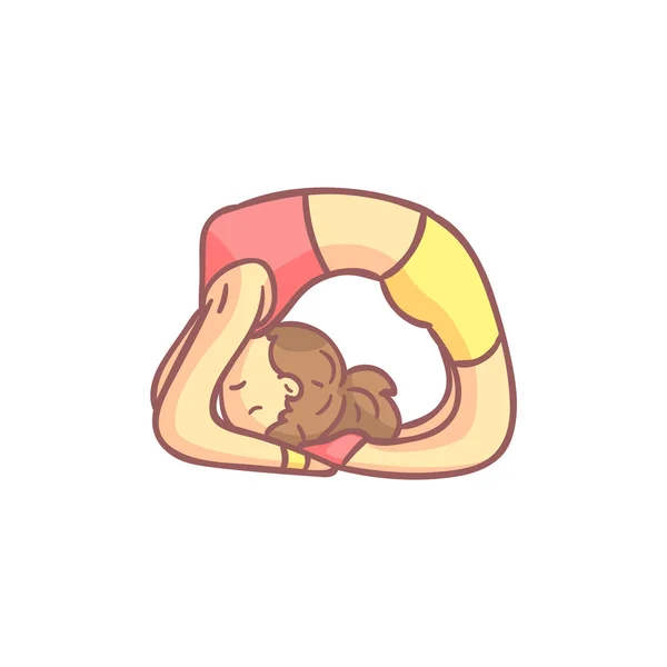 Kız Dove Yoga Pose yapıyor — Stok Vektör