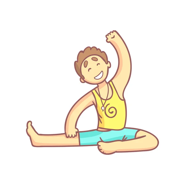 Man gör Side stretching yoga pose — Stock vektor