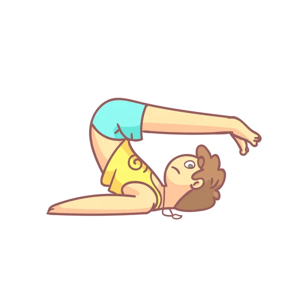 Postura del yoga del soporte del hombre en el hombro — Vector de stock