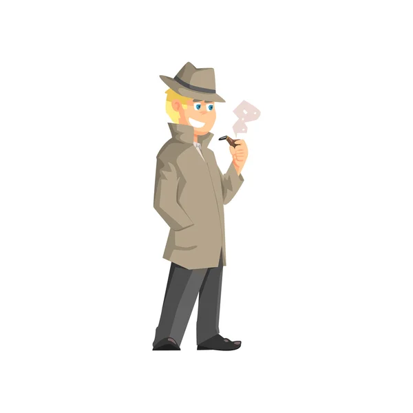 Detective privado masculino — Vector de stock