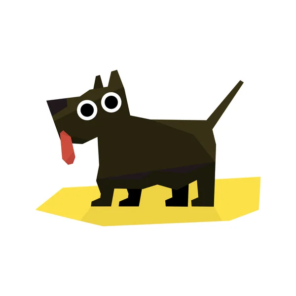 Small Black Terrier Dog — Stock Vector