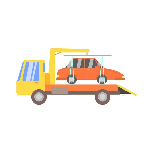 Truck Evacuating Red Car — Stock Vector