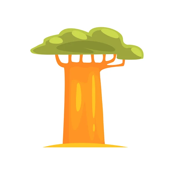 Baobab dibujo simplificado realista — Vector de stock