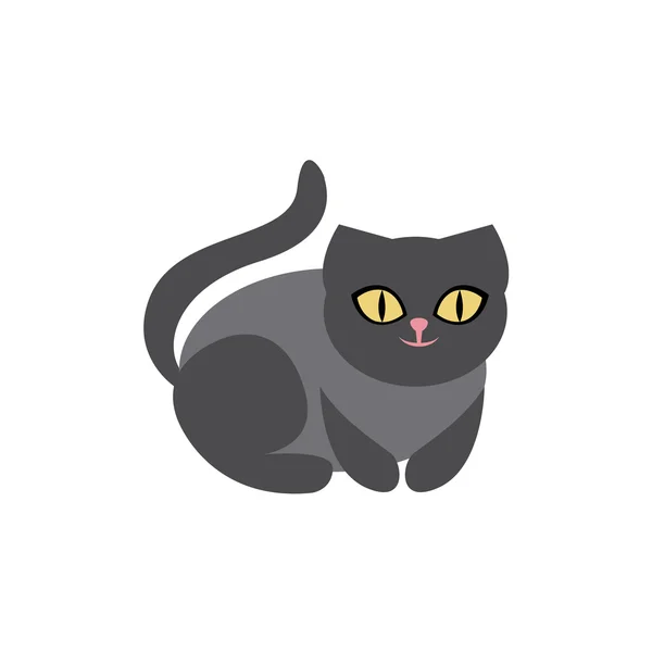 Gato negro Raza Primitiva Ilustración de dibujos animados — Archivo Imágenes Vectoriales