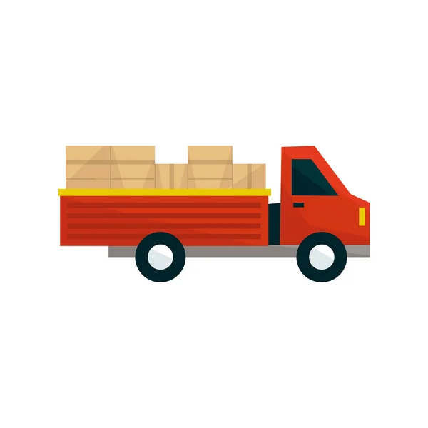 Caminhão de carga de plataforma aberta —  Vetores de Stock