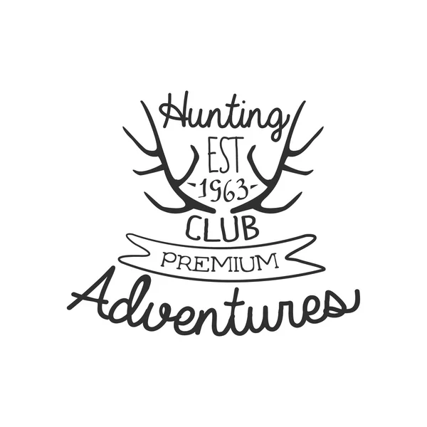 Caça Club Adventures Vintage Emblem — Vetor de Stock