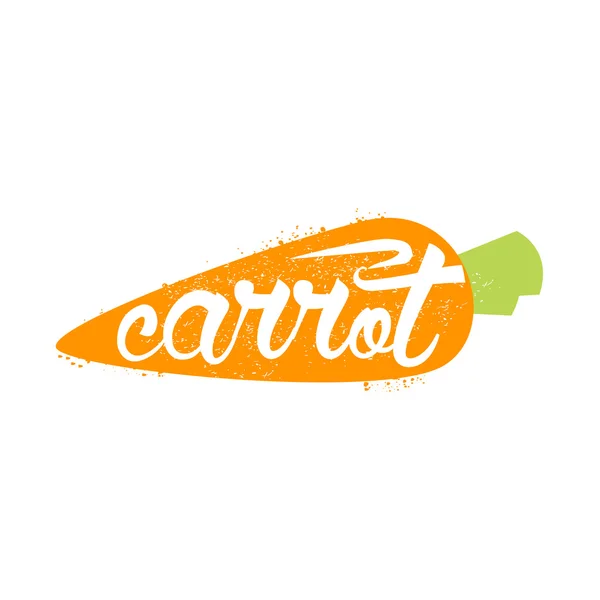 Carrot Name Of Vegetable Written In Its Silhouette — Stock Vector