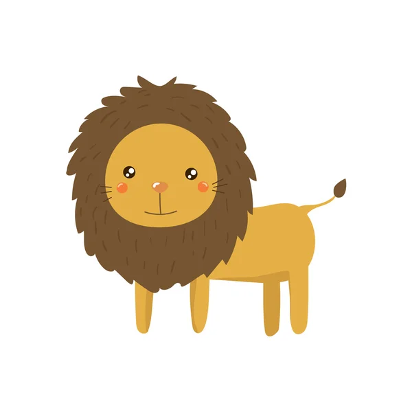 Λιοντάρι ρεαλιστική παιδική απεικόνιση — Διανυσματικό Αρχείο