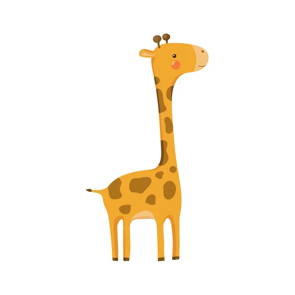 Giraffe realistische kinderachtig illustratie — Stockvector